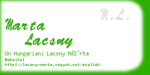 marta lacsny business card